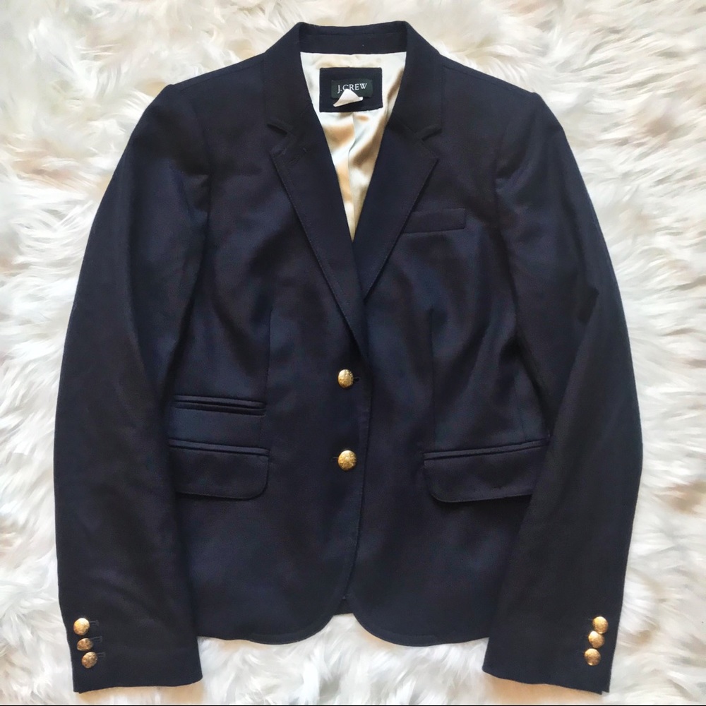 J. Crew Schoolboy Navy Wool Blazer Size 6